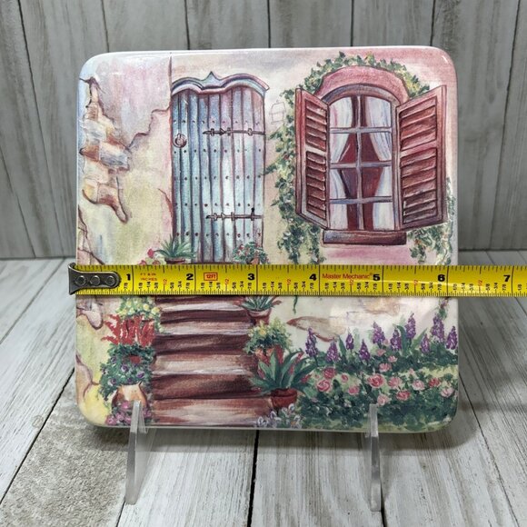 Vintage Noble Excellence Ceramic Tiles Coaster Trivet 6''x6'' - Set Of 2 - Picture 6 of 8